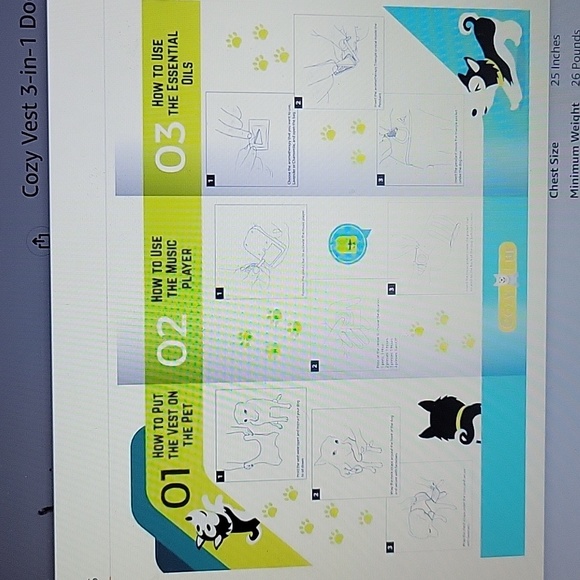 Cozy Vest 3in1 dog anxiety vest  music aromatherapy stress relief Medium…New - Picture 5 of 8